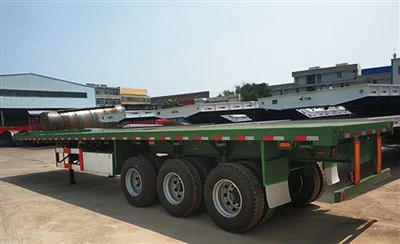 中国熱い販売耐久性のある品質の 3 軸コンテナー平床トレーラー