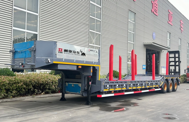 lowbed semi trailer with column lowbed semi trailer with column